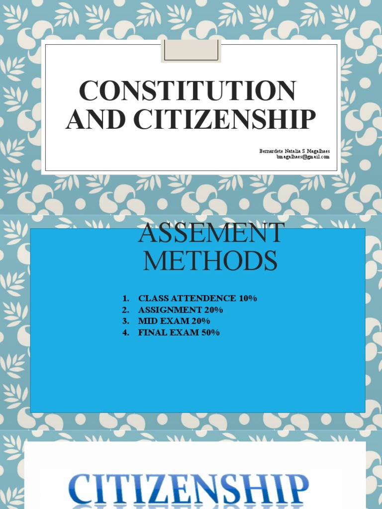 Constitution and Citizenship I PDF Naturalization Nationality