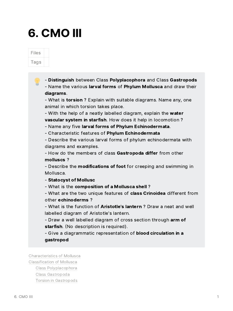 Cmo Iii Files Tags PDF Mollusca Zoology