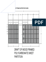 Draft of Wood Framed Polycarbonate Sheet Partition: 2X4 S4S Main Frame 1X2 Polycarbonate Sheet Frame Support Both Sides