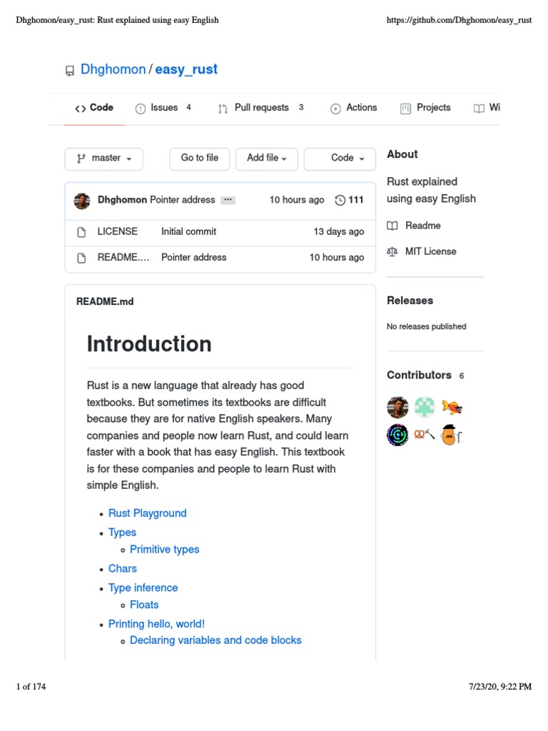 Easy Rust: Learning with Simple English | PDF | Pointer (Computer ...