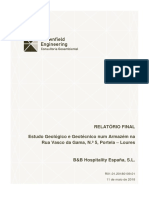Relatório Final Estudo Geológico e Geotécnico Num Armazém Na Rua Vasco Da Gama, N.º 5, Portela - Loures
