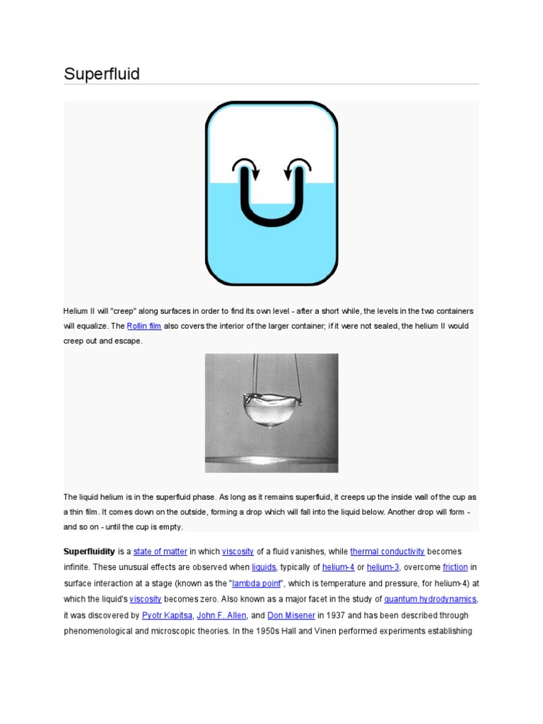 Superfluid Helium II: Properties and Theories | PDF | Particle Physics ...