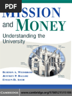 Burton A. Weisbrod, Jeffrey P. Ballou, Evelyn D. Asch - Mission and Money - Understanding The University-Cambridge University Press (2008) PDF