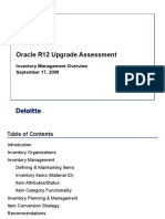 Oracle R12 Upgrade Assessment: Inventory Management Overview September 17, 2008
