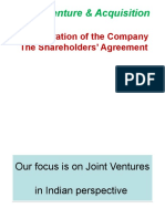 Joint Venture & Acquisition: Incorporation of The Company The Shareholders' Agreement