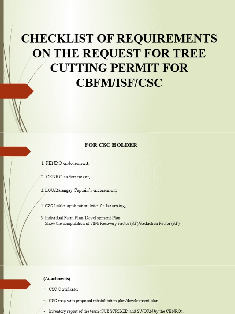 Requirements for Obtaining a Tree Cutting Permit for CommunityBased