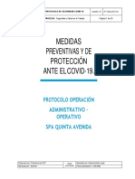 PROTOCOLO PREVENCION COVID-QUINTA AVENIDA