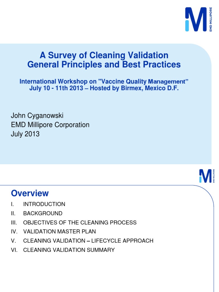 A Survey of Cleaning Validation General Principles and Best Practices
