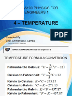 Nsci-6100 Physics For Engineers 1: 4 - Temperature