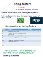 Limiting Factors: Key Words: Rate of Reaction, Enzymes, Denature