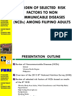 Burden of Selected Risk Factors To Non Communicable Diseases (NCDS) Among Filipino Adults