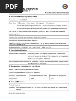 tobacco msds Tobacco 201 Material Safety Data Sheet | PDF | Toxicity