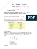 Math Handout (Simple Interest Formulas) PDF