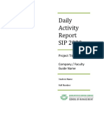 Daily Activity SIP 2020: Project Title Company / Faculty Guide Name