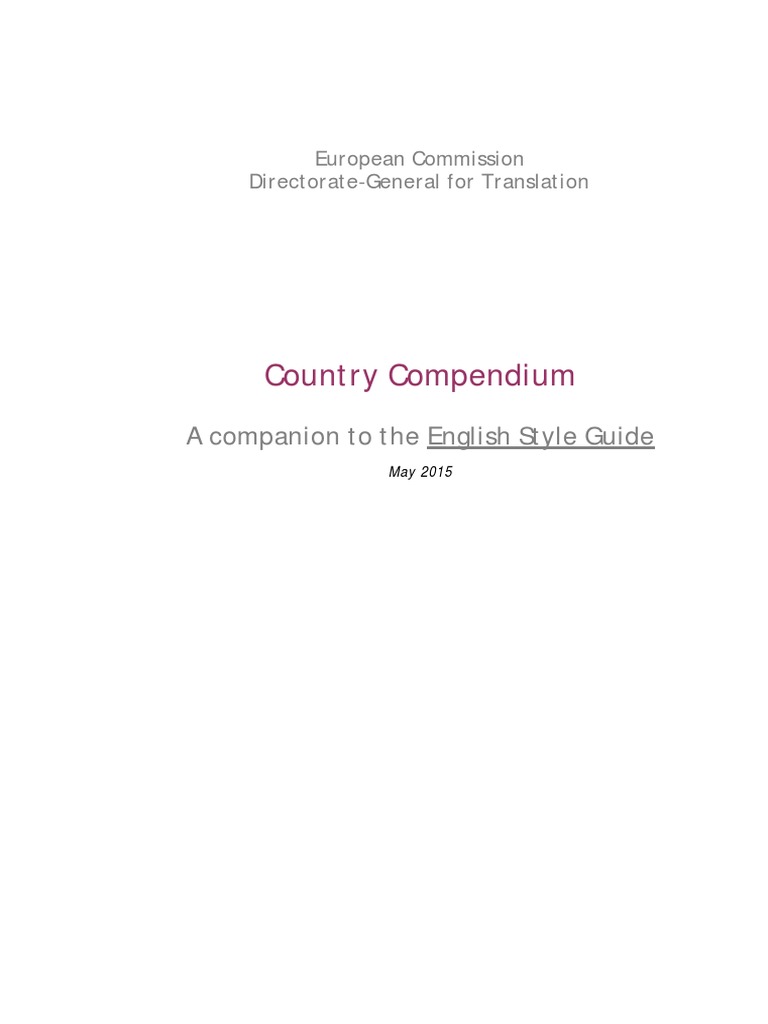 Country Compendium: A Companion To The English Style Guide | PDF ...
