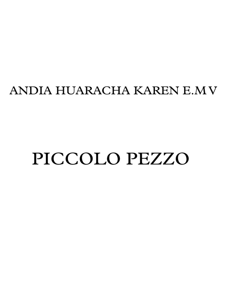 PICCOLO PEZZO 1 Partitura Completa PDF Phonétique Alphabet latin