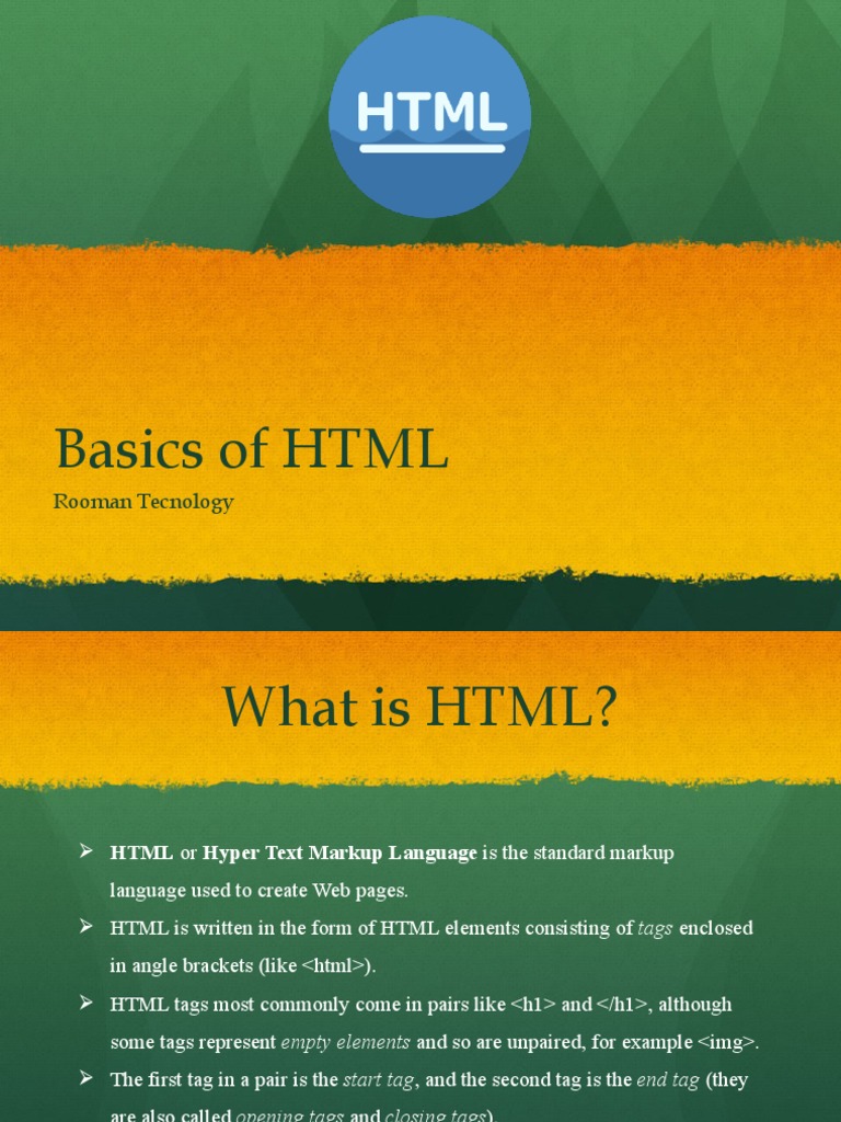 HTML Basics | PDF | Html | Html Element