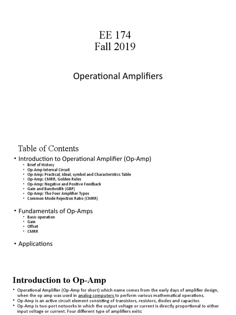 Op-Amps: A Comprehensive Guide | PDF | Operational Amplifier | Amplifier