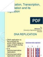 Replication, Transcription, Translation and Its Regulation: By, University of Agricultural Sciences, Dharwad