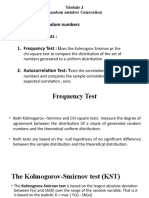 3.2 Tests For Random Numbers: Two Types of Tests: 1. Frequency Test: U