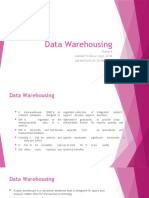 Data Warehousing: Chetan R Assistant Professor, Dept. of ISE SJB Institute of Technology