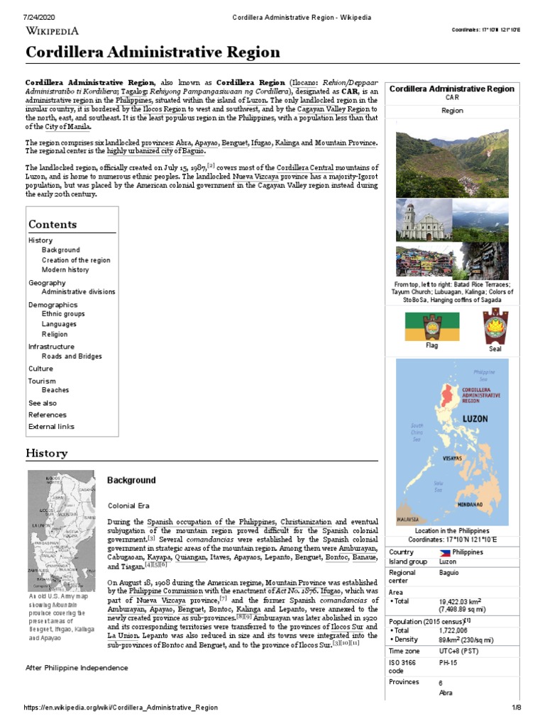Overview of the Cordillera Region | PDF | Philippines