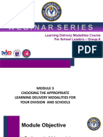 Webinar Series: Learning Delivery Modalities Course For School Leaders - Group A