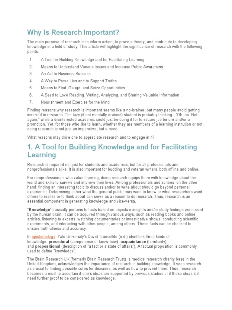 Importance of Research for All Professionals | PDF | Learning | Memory