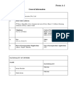 Form A-1: General Information