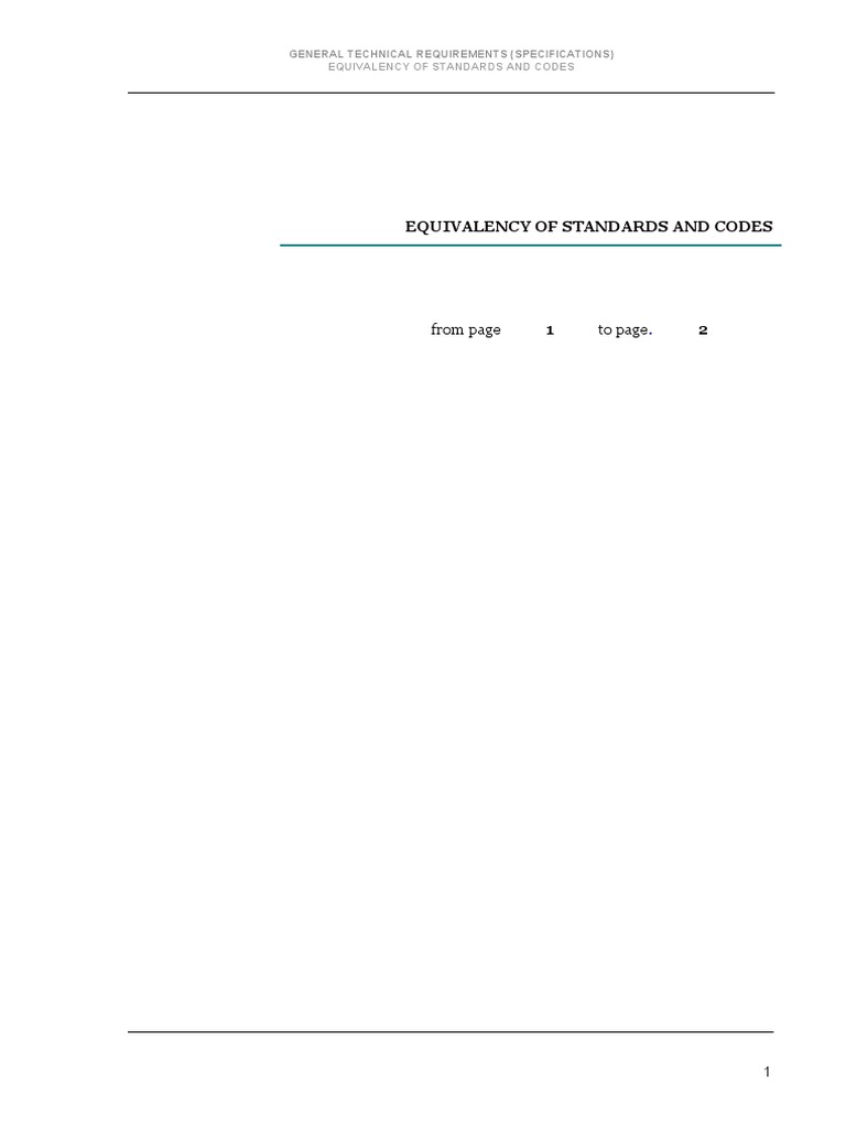 Equivalency of Standards and Codes: From Page To Page | PDF ...
