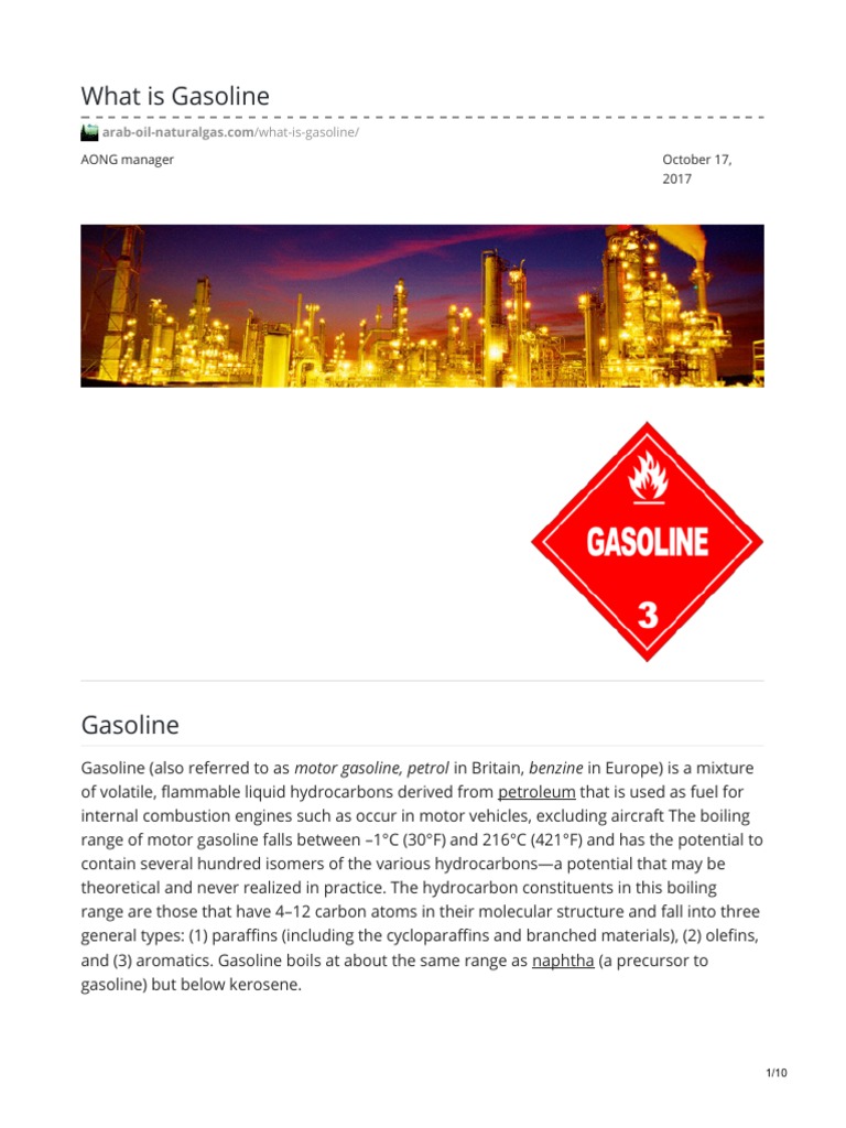 Understanding Gasoline Composition | PDF | Gasoline | Gas Chromatography