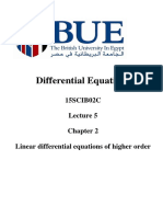 Differential Equations: 15SCIB02C Linear Differential Equations of Higher Order