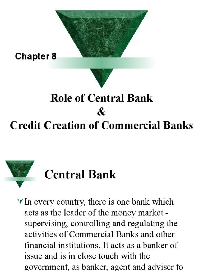 Regulation of Money and Credit Functions of Central Banks and the Role