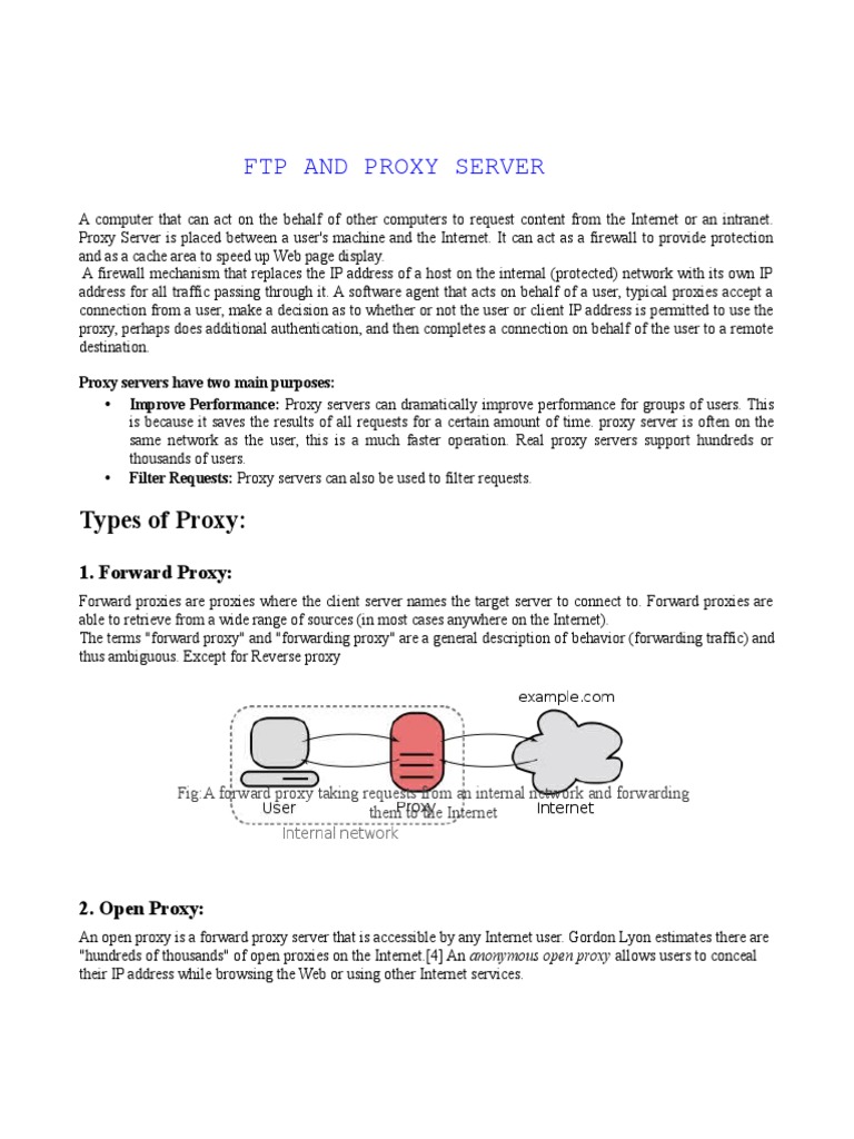 Proxy Server Types and FTP Guide | PDF | Proxy Server | File Transfer ...