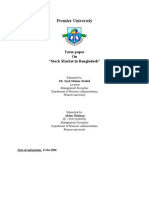 Premier University: Term Paper On "Stock Market in Bangladesh"