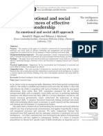 The Emotional and Social Intelligences of Effective Leadership Journal of Manageral Phycology