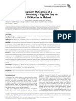 Early Child Development Outcomes of A Randomized Trial Providing 1 Egg Per Day To Children Age 6 To 15 Months in Malawi