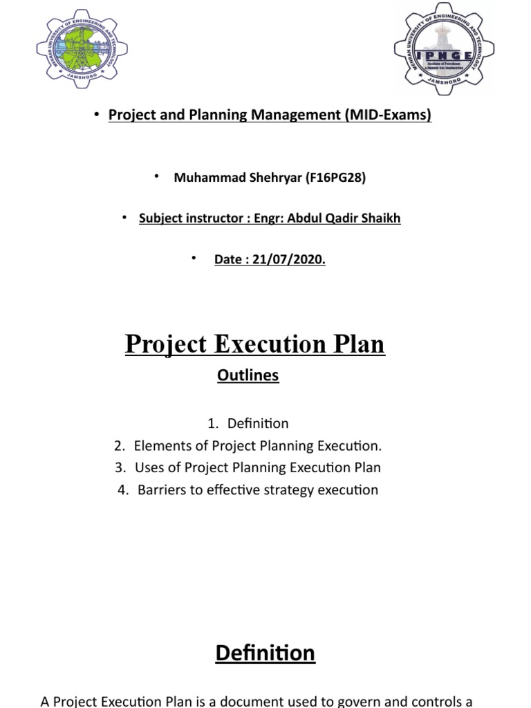 Project Execution Plan Overview | PDF