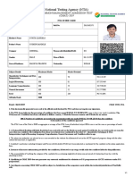 CMAT 2019 score card for Harsh Kandele