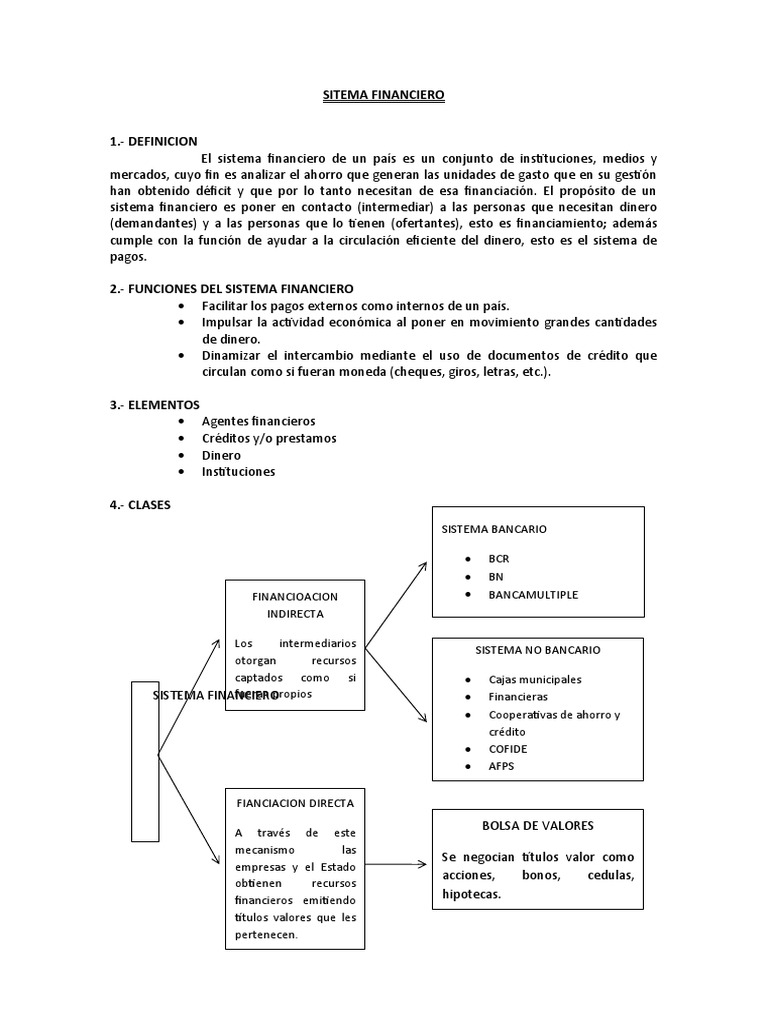 Estructura y Funciones del Sistema Financiero | PDF | Sistema ...