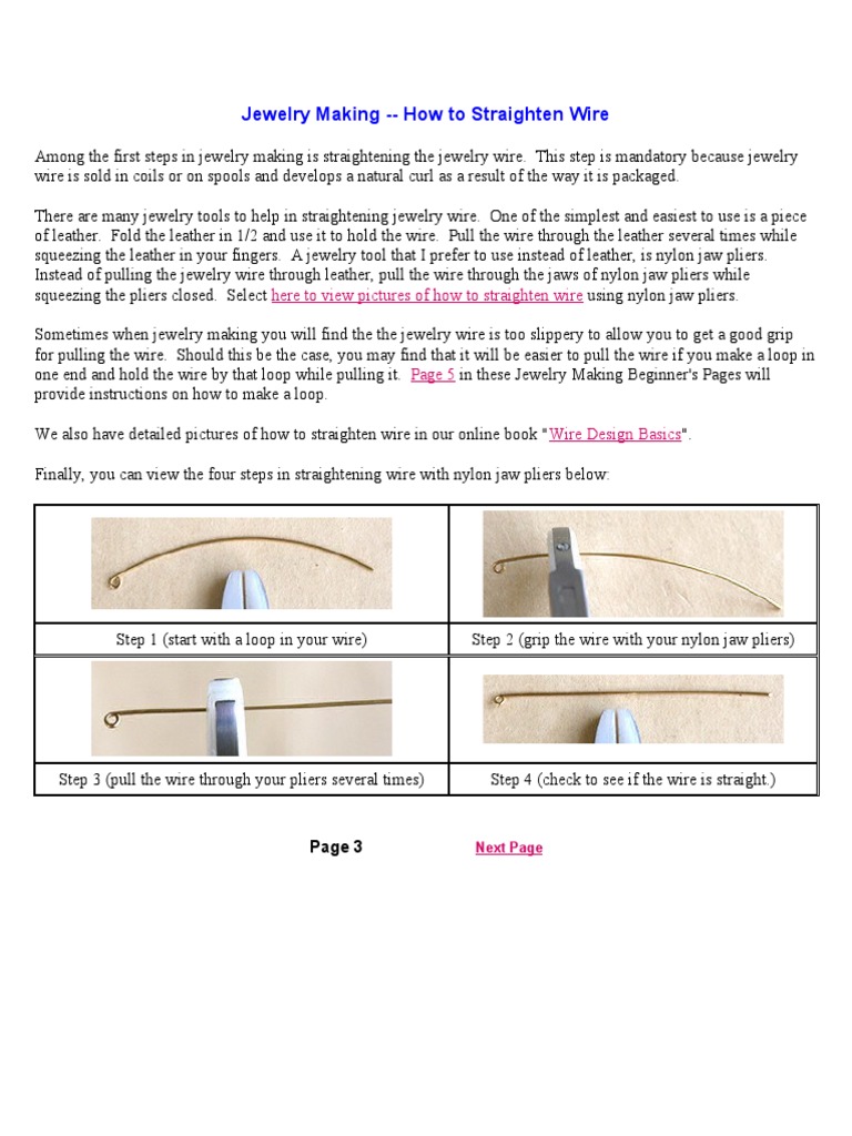 Straighten Wire Jewelry Making PDF