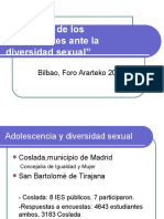 "Actitudes de Los Adolescentes Ante La Diversidad Sexual": Bilbao, Foro Ararteko 2008