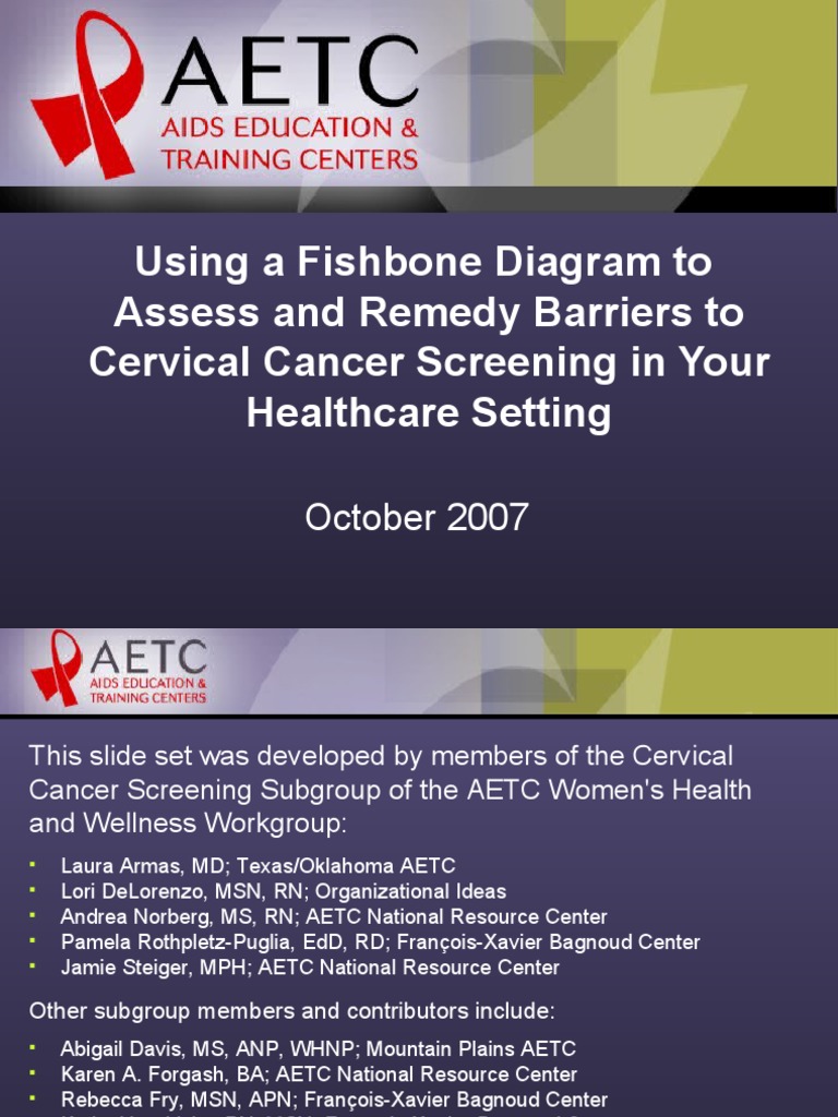 Fishbone Diagram for Cervical Cancer Screening | PDF | Cervical Cancer ...