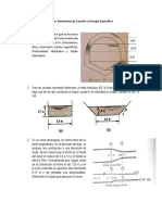 Taller Geometría de Canales y Energía Específica PDF