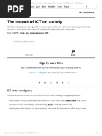 ICT in The Workplace - The Impact of ICT On Society - KS3 ICT Revision - BBC Bitesize PDF