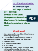 Introduction Contains The Topics: Introduction of Seed Production