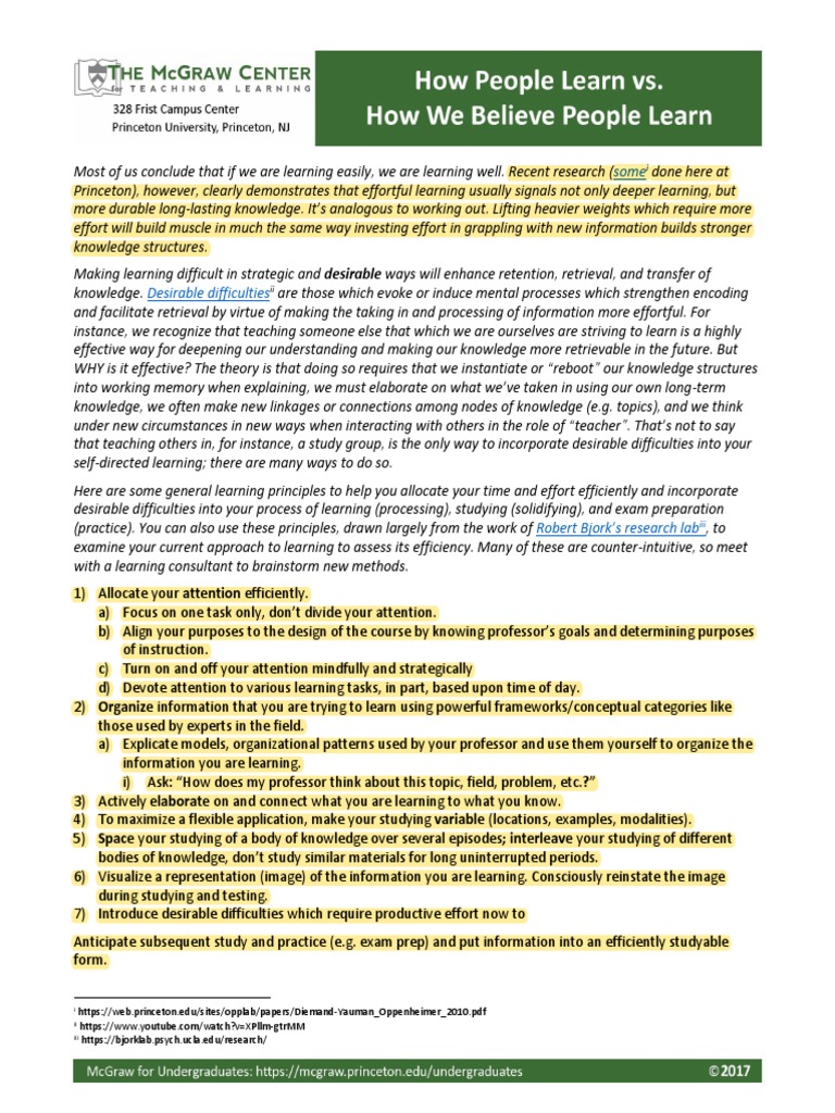 How people learn pdf attention learning