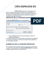 La Función Espacios en Excel