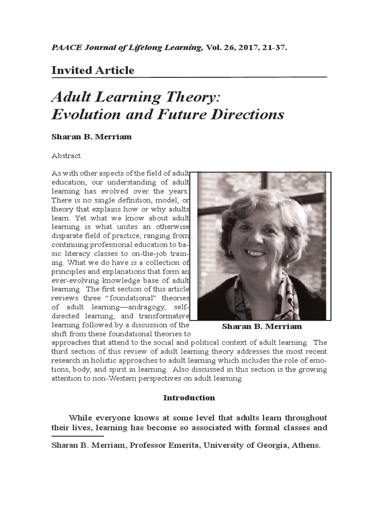 Merriam | PDF | Adult Education | Learning Theory (Education)