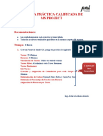 Primera Practica Calificada de MS Project